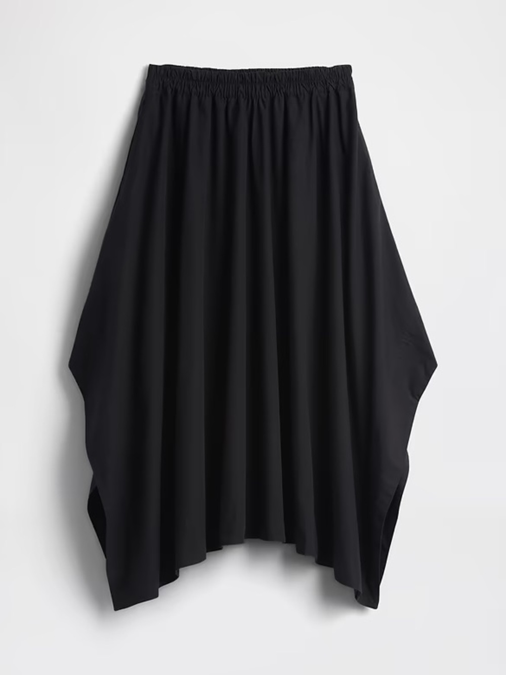 NWT Poplin Midi Handkerchief Skirt in True Black
